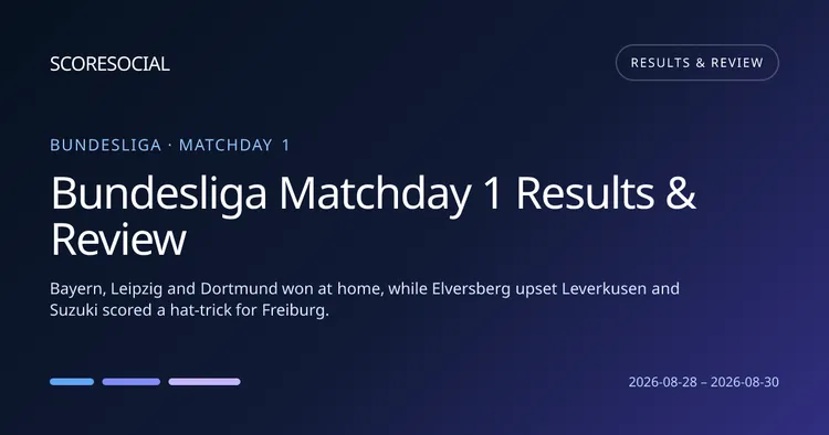 Bundesliga Matchday 1 Results & Review round graphic