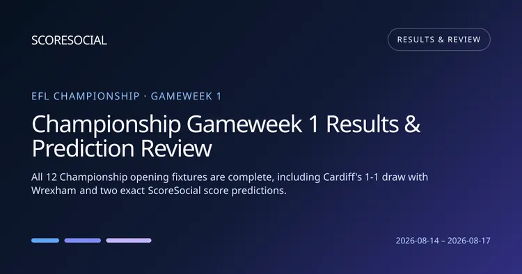 Championship Gameweek 1 Results & Prediction Review round graphic