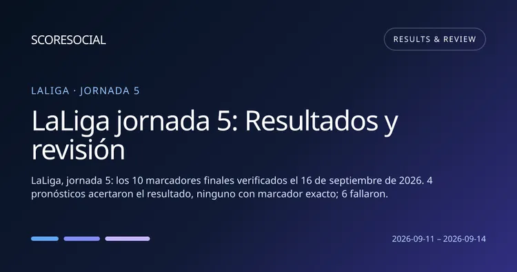 LaLiga jornada 5: Resultados y revisión – ScoreSocial